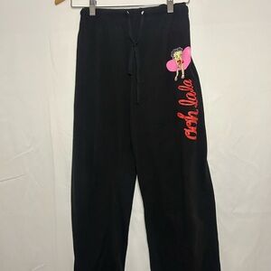 Betty Boop baggy Black sweat Pants with Red Label